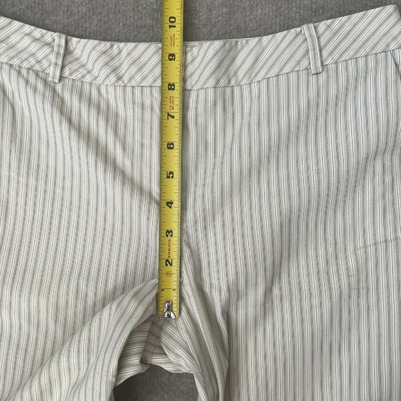 Loft Crop Pants Womens 4 Ann Striped Beige Black White Straight Leg Summer Capri - Picture 7 of 9